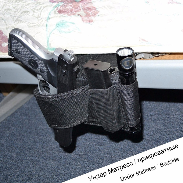 Car Seat Pistol Holder Handgun Holster under Mattress Bedside Gun Case Durable 