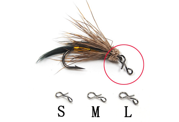Maxcatch 50Pcs/lot Fly Fishing Snap Hook Quick Change for Flies Hook Lures 