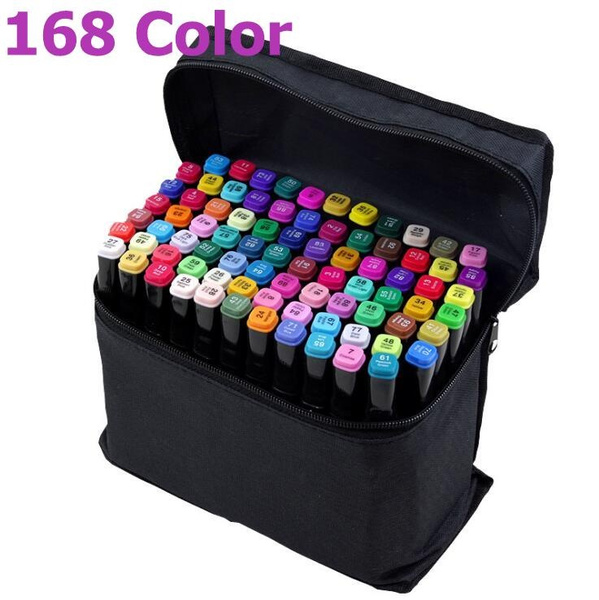 168 Colors Dual Tip Marker Pens Set, Art Students Animation