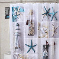 printpainting, curtaindecoration, starfish, bathroomcurtain