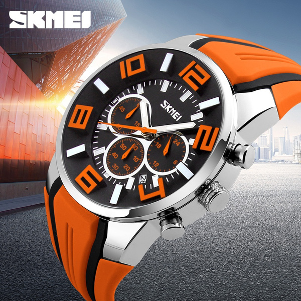 SKMEI 9128 Mannen Quartz Horloges Fashion Sport Stoppen Horloge Auto Datum  30 M Waterdicht Klokken Relogio Masculino Mannelijke Merk Horloges | Wish