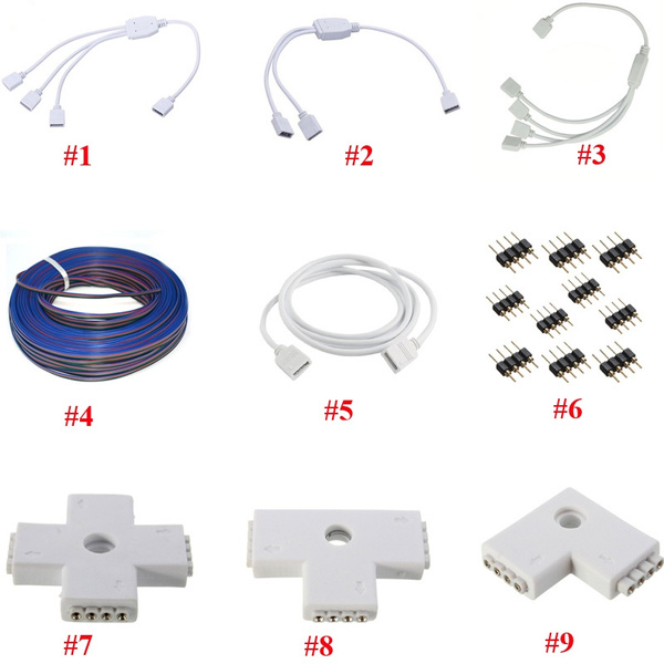 LED Strip Light Connector Adapter Cable PCB Clip Solderless 3528 5050 5630 RGB 