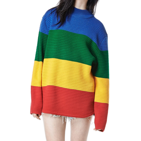 oversized rainbow jumper