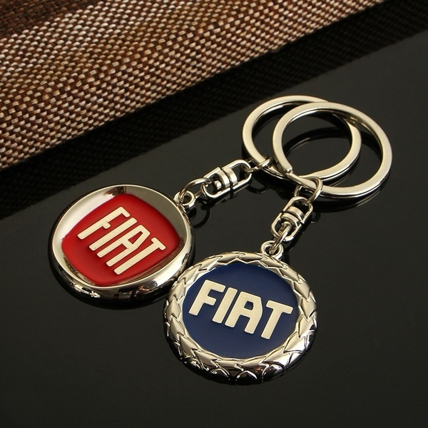 Wholesale Fashion Metal Keychain key ring For Fiat Car Logo Emblems  Keyrings Key Holder