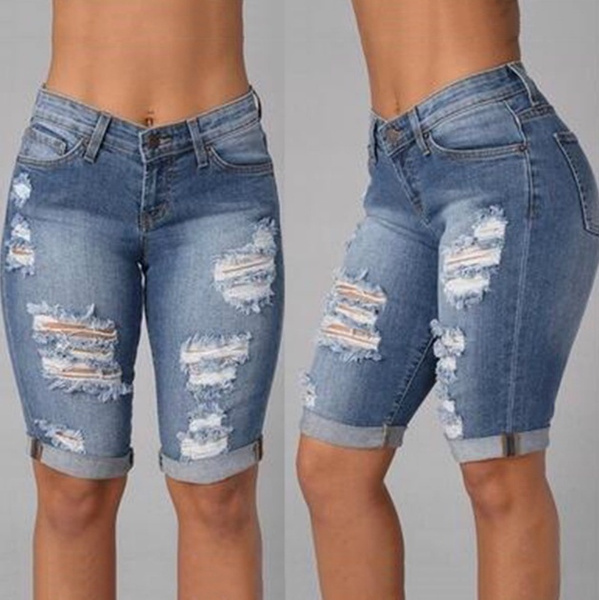 Women Fashion Casual Jeans Trousers 