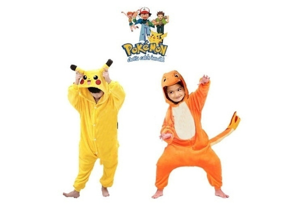 Meninos Menina Animal Pijama Pikachu Onesie11 Crianças Pokemon Charmander  Fantasia Pyjama