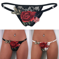 Summer G-string Underwear Lace Floral Sheer Sexy Panties Embroidered Flower
