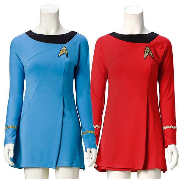 Acerca de la configuración Privilegiado farmacia Classic Star Trek Female Duty TOS Blue Uniform Red Dress Cosplay Costume  Adult | Wish