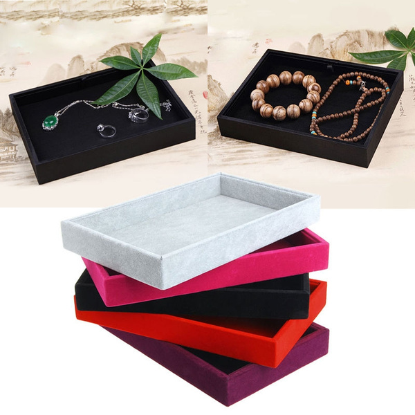 Stackable Jewelry Trays Inserts Velvet Catch All Jewelry Display Tray Case