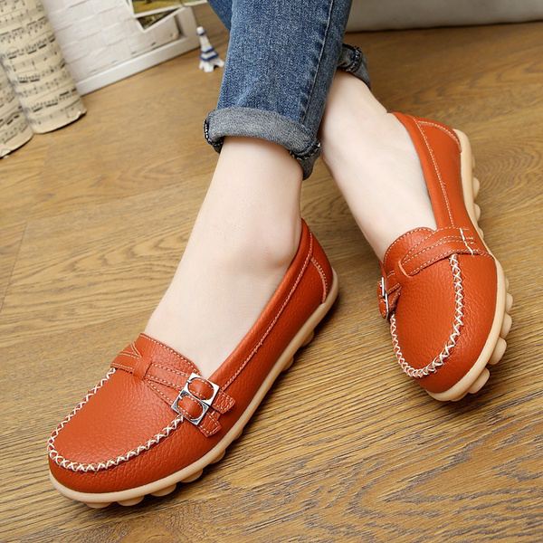 Soft Bottom Women Flats Shoes Elderly Flat Work Shoes Comfortable Woman ...