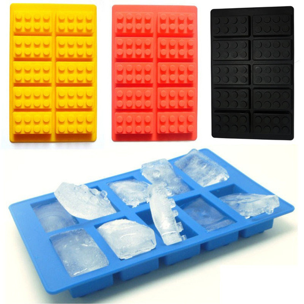 Lego Shape Ice Bricks Cube Cubes Silicone Tray Big Mold Mould Fridge Freezer US 