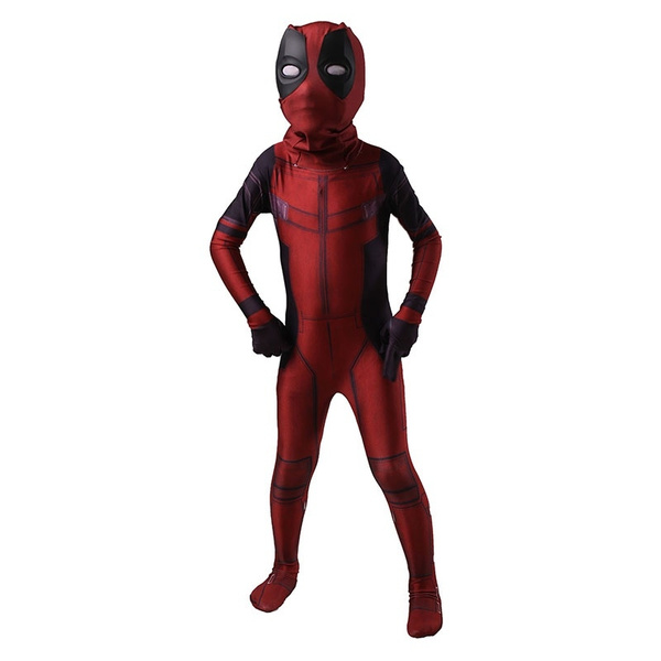 Kids Deadpool Cosplay Costume Spandex 