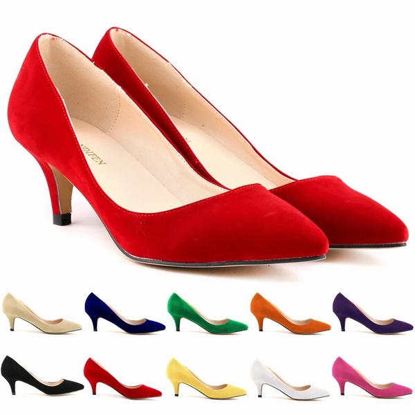 Women High Heel Pointed Toe Court Shoes Ladies Pointed Classic Pumps Small Size 