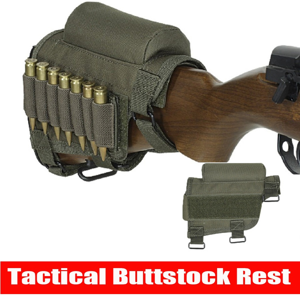 Rifle Shotgun Tactical Buttstock Cheek Rest Shooting Pad Cartridges Holder.vi 