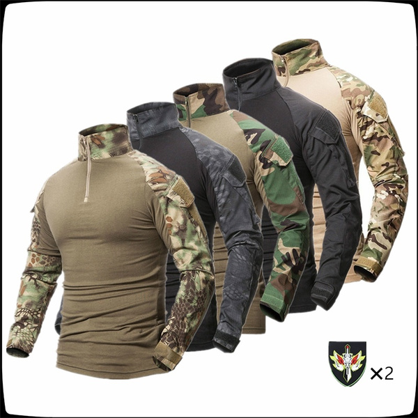 Military Tshirts Outdoor Tactical Camo Breathable Cotton