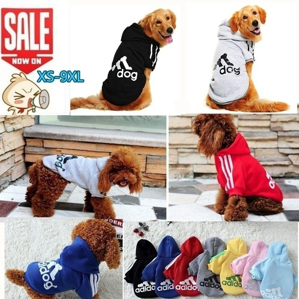 Rdc Pet Adidog Dog Hoodies Black,S Clothes,Fleece Jumpsuit Warm Sweater,4 Legs Cotton Jacket Sweat Shirt Coat for Small Dog Medium Dog Large Dog 