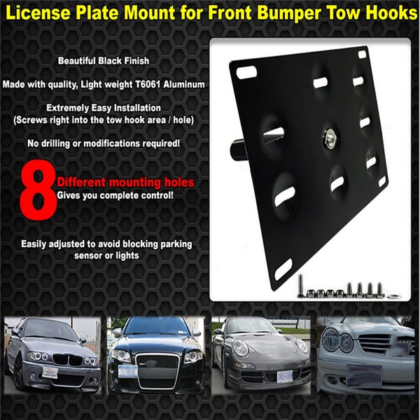 Front Bumper Tow Hook License Plate Mounting Bracket Holder For BMW 1 3