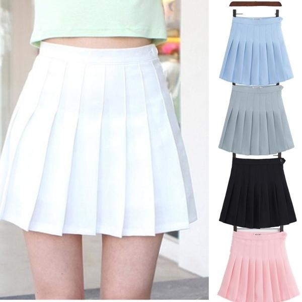 Women School Girls A Line Dress Summer Girls A Lattice Short Dress High Waist Pleated Tennis Skirt Uniform With Inner Shorts Wish