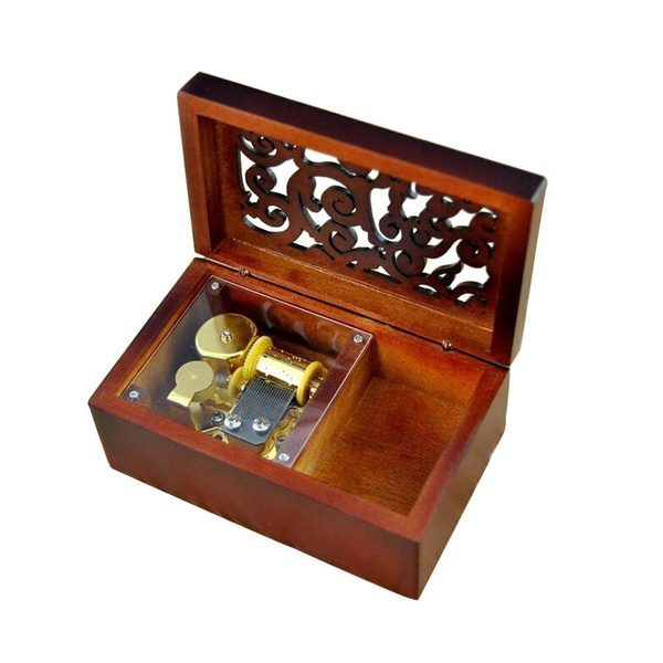 Antique Engraved Wooden WindUp Musical Box,Always With Me From Spirited Away Musical Box