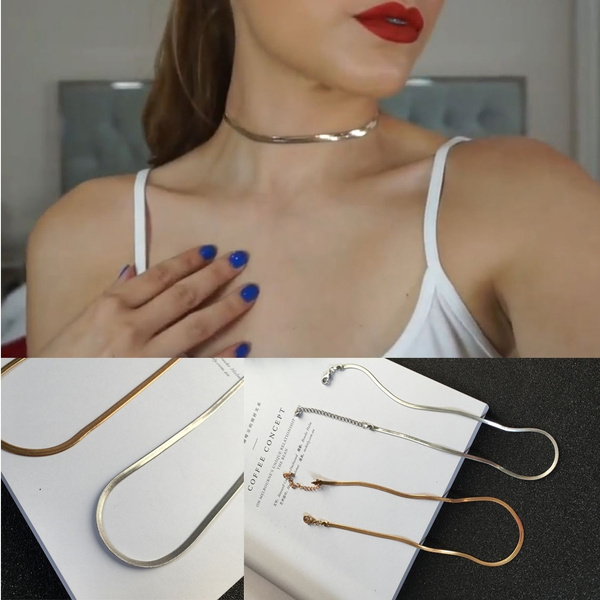 Chain Flat snake Jewelry Gold silver 