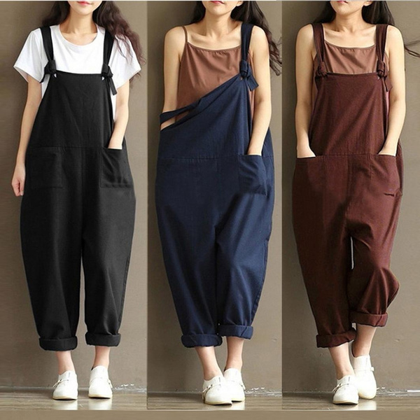 Hot Sale Womens Loose Jumpsuit Strap 
