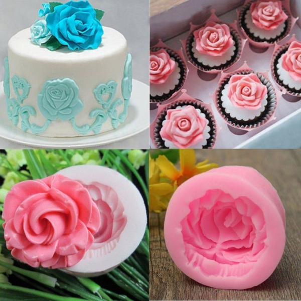 3D Rose Flower Silicone Mold Cake Fondant Decor Sugarcraft Chocolate Baking Mold 