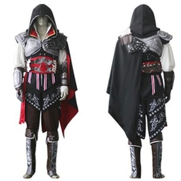 Assassin's Creed II Ezio Auditore da Firenze Cosplay Costume Black