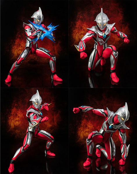 Act New Red Blue Ultraman Nexus 18 Joint Ultraman Zreo Blue Laser Light Action Figure Wish