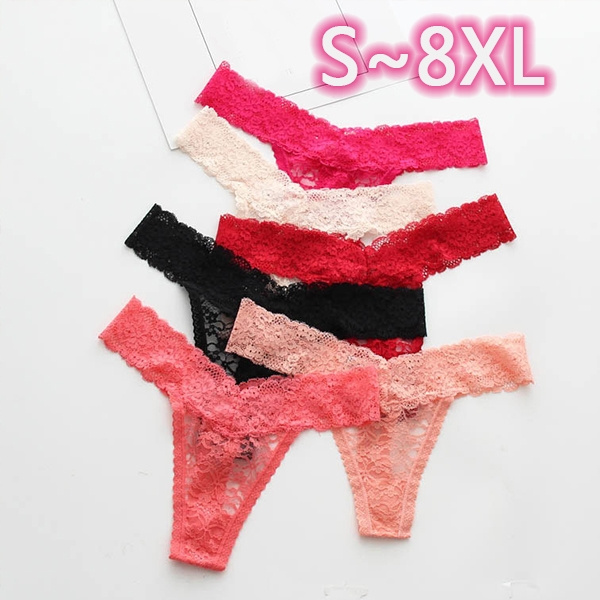 Women Underwear Lace Thongs V Panties Micro Sexy Size Thong String (Size:S~9XL) | Wish