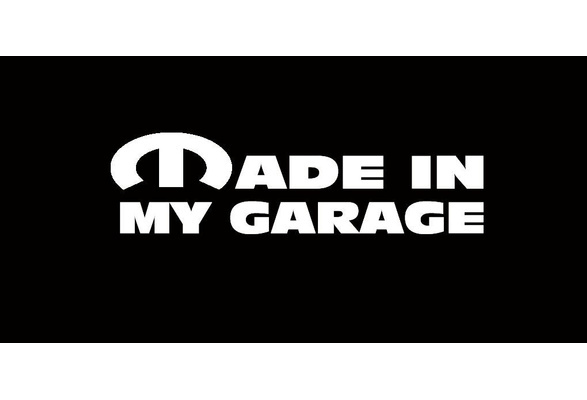 Mopar Made In My Garage Logo 7" Vinyl Decal Sticker Dodge Hemi SRT RoadRunner