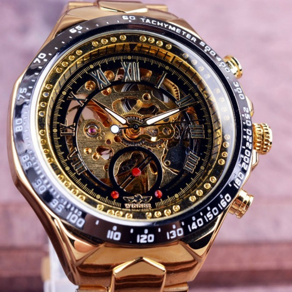 Fashion Winner Anzahl Sport-design-lunette Golduhr Herren-uhren Montre  Homme Uhr-mann-automatische Skeleton Uhr Business Watch with Gift Box | Wish