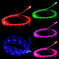 LED Charger Luminescent Visible Current Flow Smart Charger Sync Cable for iPhone