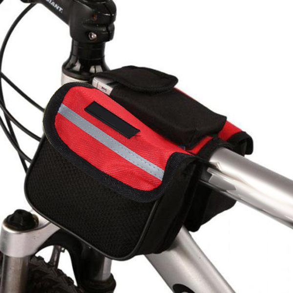 Cycling Bag Bicycle Top Front Frame Pannier Tube Bag Double Pouch Bike Bag 