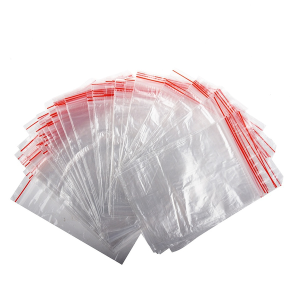 100 Pcs Sachet Pochette Transparent En Plastique Fermeture Bag