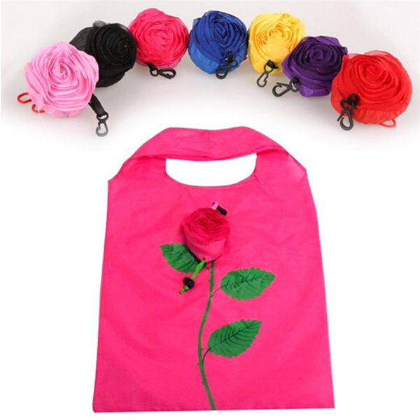 Environmental Recycle Bags Foldable Reusable Shopping Bag Rose And Sunflower 