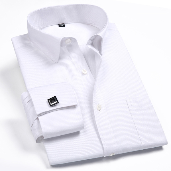 White Fashion French Cuff Shirt 