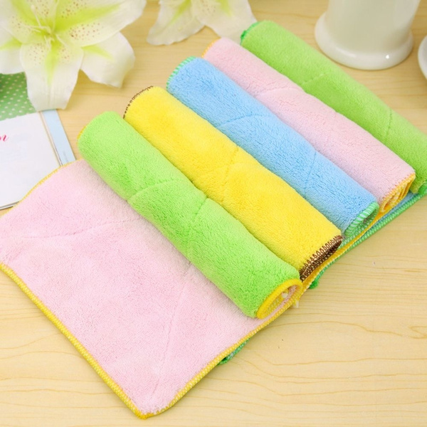 Wiping Rags Bamboo Fiber Towel Cleaning Washing Dish Cloth Clean Rags  Kitchen