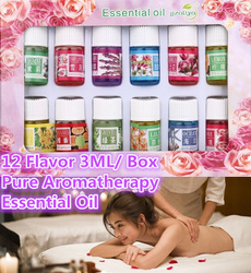   12 Flavor 3ML/Box Pure Aromatherapy Essential Oil Skin Care Bath Massage Beauty  
