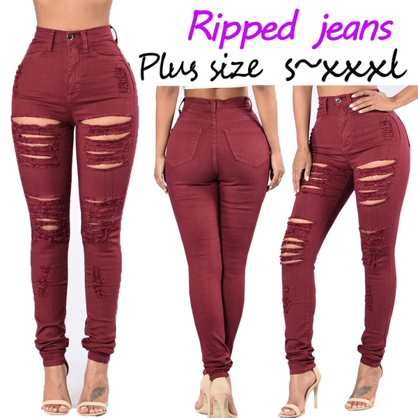 womens plus size red jeans