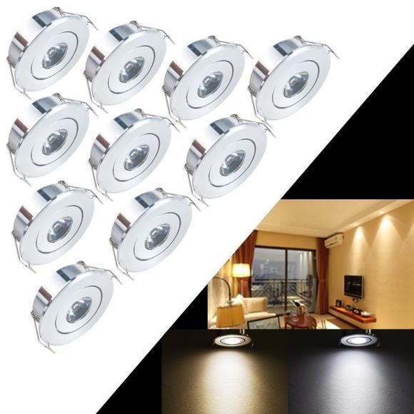 10x 3W LED Recessed Small Cabinet Mini Spot Lamp Ceiling Downlight Lighting Home 