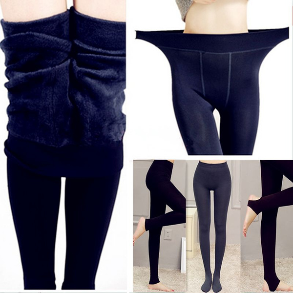 Fashion Women Brushed Stretch Fleece trousers Lined Thick Tights