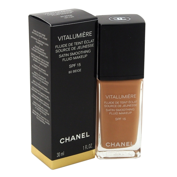 Vitalumiere Satin Smoothing Fluid Makeup SPF 15 - 80 Beige by Chanel for  Women - 1 oz Foundation