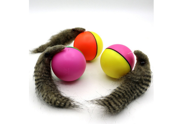 taxiner Hot Lovely Pet Dog Weasel Motorized Rolling Ball Appears Jump  Moving Alive Toy