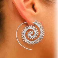 Dangle Earring, Jewelry, spiralearring, Tribal