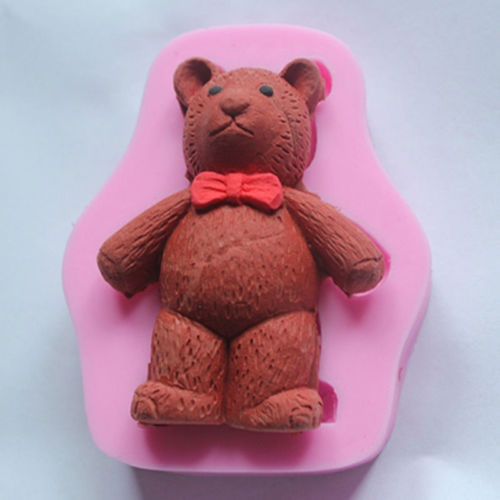 3D silicone mold Teddy bear with hearts silicone mould soap mold