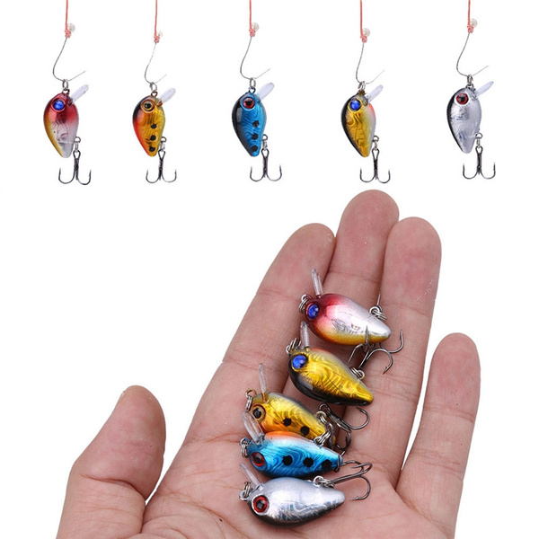 5pcs/box 3cm 3D Eyes Mini Fishing Lure Floating Micro Bass Bait