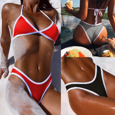 Attractive Brazilian Women Push Up Bra Padded Triangle Top Bikini Set Swimsuit Swimwear