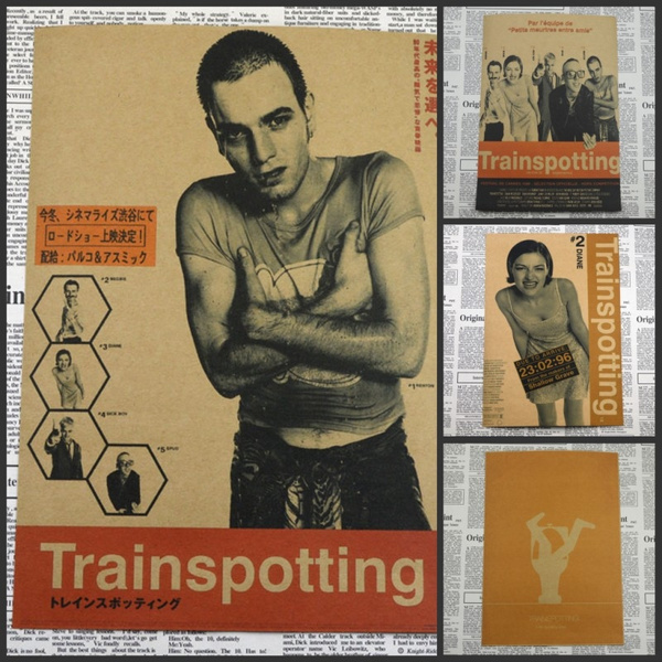 Trainspotting Ewan Mcgregor Classic Movie Poster Home Furnishing Decoration Kraft Movie Poster Drawing Core Wall Stickers 42x30cm Wish