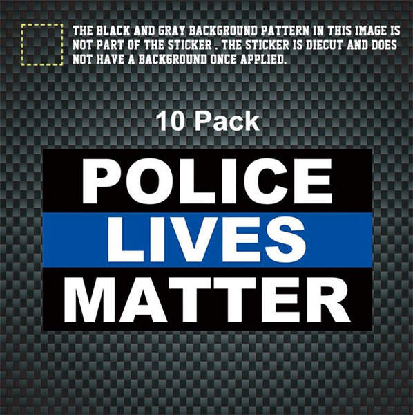 10pcs POLICE Lives Matter Sticker (bumper pro cop thin blue line)