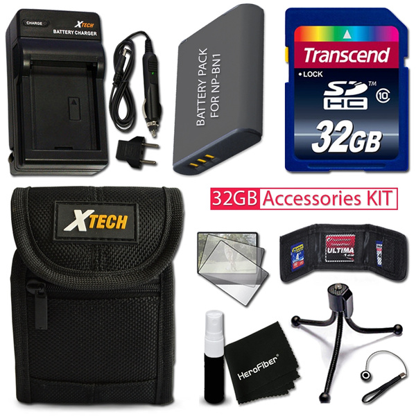 PRO 32GB Accessories KIT for SONY Cyber-Shot DSC-W800, DSC-W830, DSC-W810,  DSC-W730, DSC-W710, DSC-WX220 Includes: 32GB High-Speed Memory Card +  NP-BN1 Battery + AC/DC Charger + Fitted Case + MORE | Wish